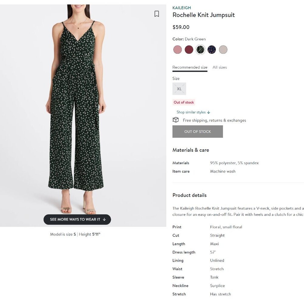 NWT Rochelle Knit Jumpsuit